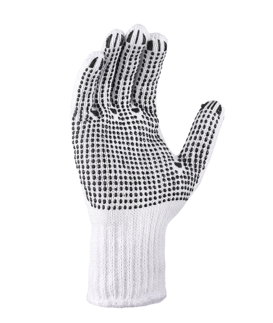 teXXor Beyaz/Siyah Nokta Desenli Pamuk-Polyester İş Eldiveni