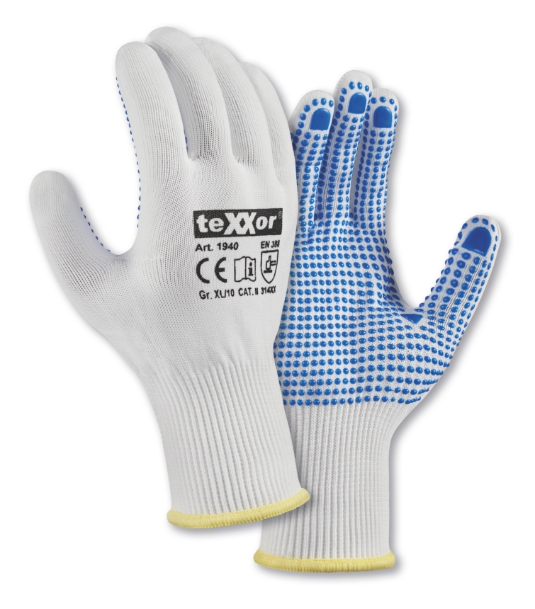 teXXor Mavi Noktalı PVC Naylon İş Eldiveni