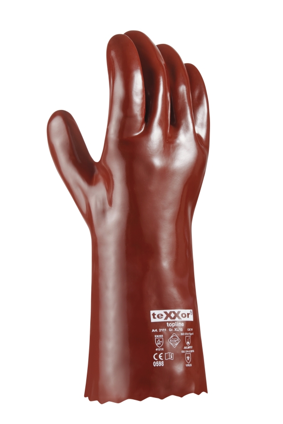 teXXor Topline Kırmızı-Kahverengi PVC İş Eldiveni