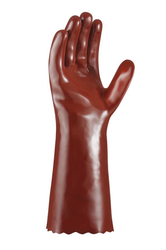 Kırmızı Renkli teXXor Topline PVC Eldiven - 35 cm Boy