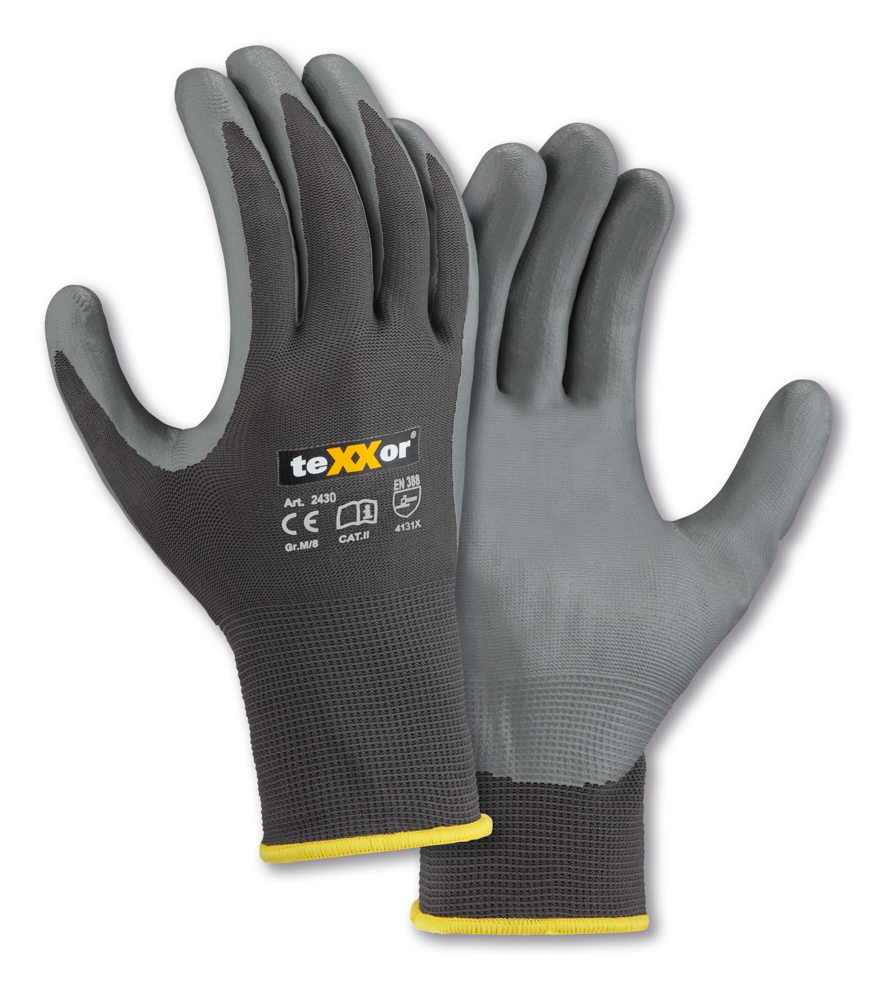 teXXor Gri Nitril Kaplı Polyester Eldiven, topline 2141