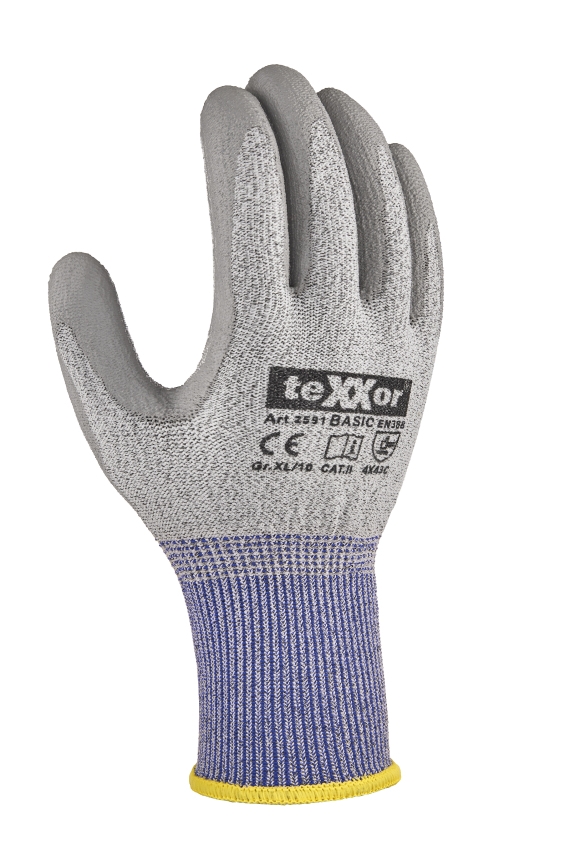 teXXor Basic Eldiven, Gri/Siyah 15 Gauge