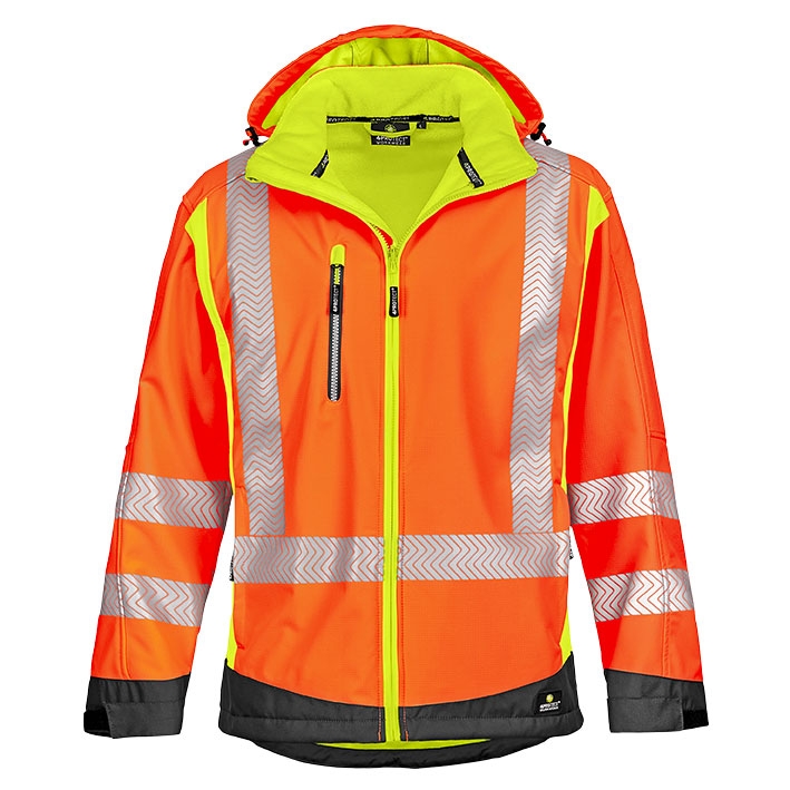 4PROTECT Softshell Ceket HOUSTON, Neon Turuncu/Neon Sarı