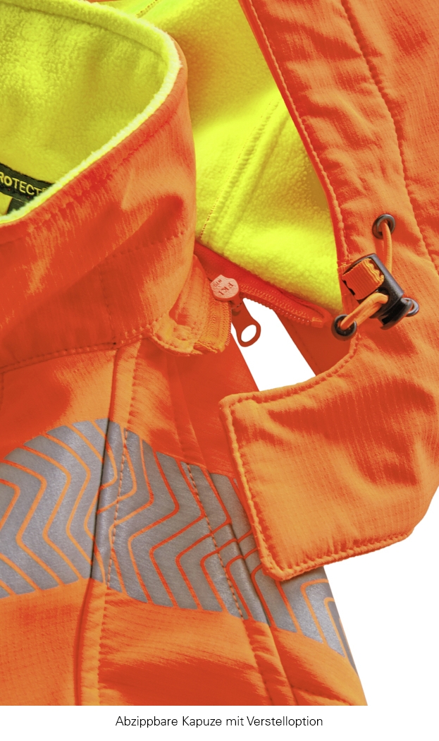 4PROTECT Softshell Ceket HOUSTON, Neon Turuncu/Neon Sarı
