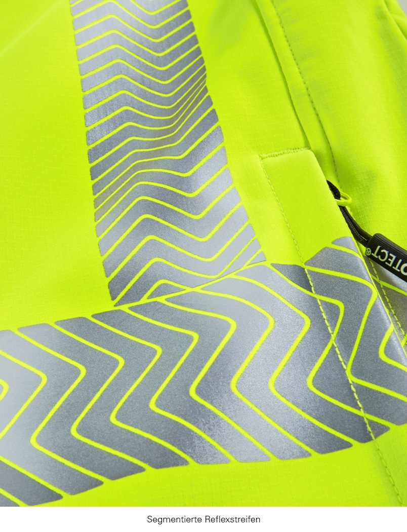4PROTECT® Softshell Ceket TYLER, Yüksek Görünürlük Siyah