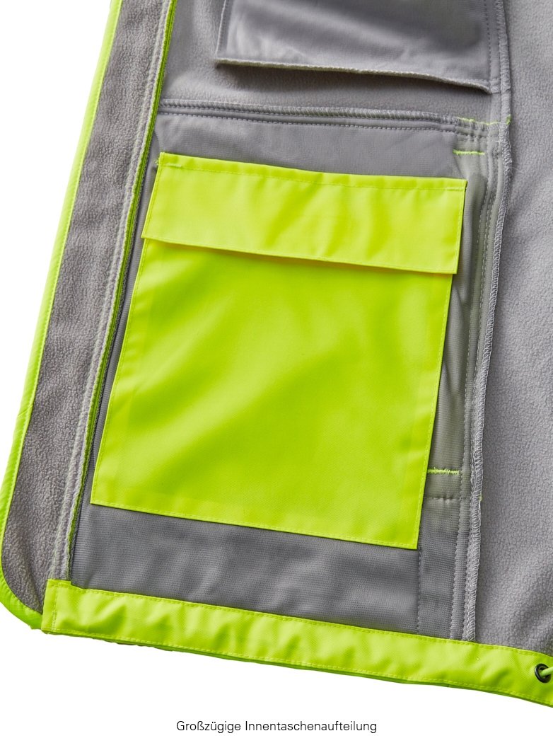 4PROTECT® Softshell Ceket TYLER, Yüksek Görünürlük Siyah