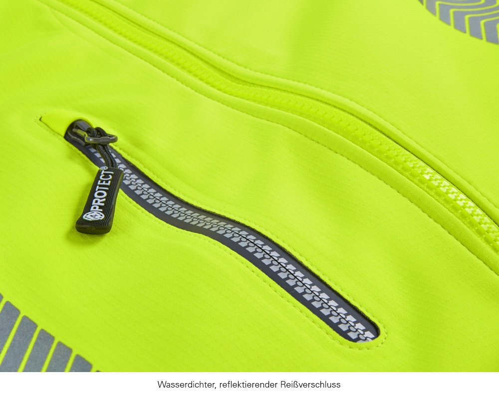 4PROTECT® Softshell Ceket TYLER, Yüksek Görünürlük Siyah