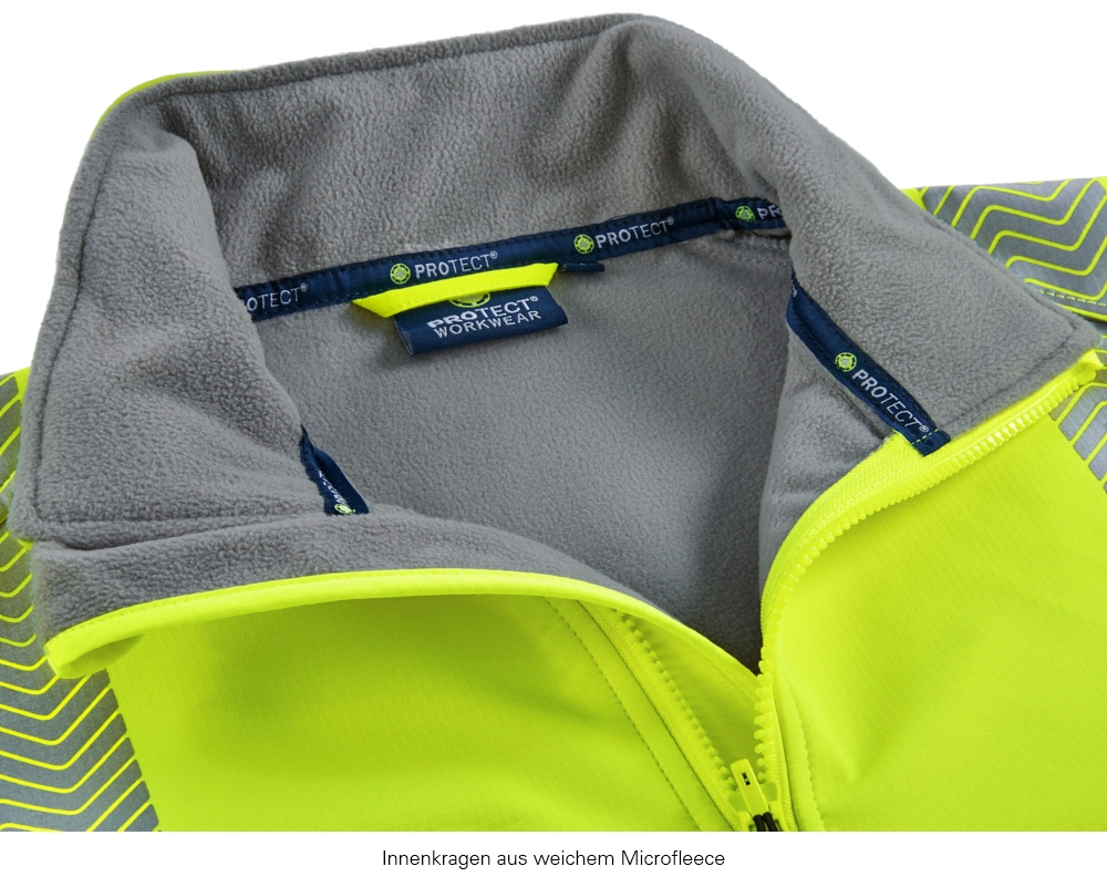 4PROTECT® Softshell Ceket TYLER, Yüksek Görünürlük Siyah